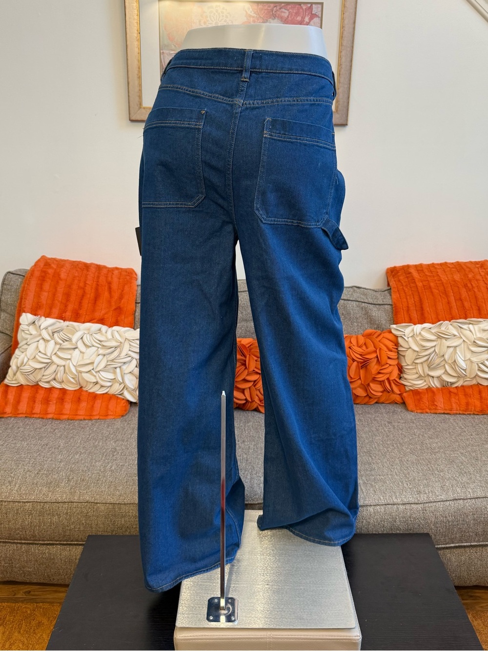 NWT Oliver Logan Chapman Carpenter Straight Wide Leg Super High Rise Jeans - Picture 6 of 10